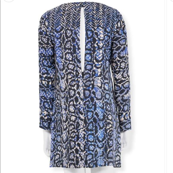 TIBI Silk Python Print Long Sleeve Mini Shift Dress Size 0 NWT - Picture 7 of 11